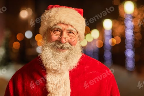 Preview: Portrait of Kind Santa Claus Smiling
