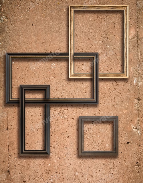Preview: Concrete texture and wooden frames