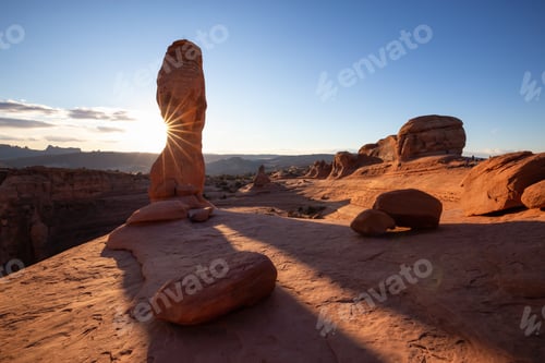 Preview: Landscape of the unique sandstone rock formation in the desert. American Nature Background