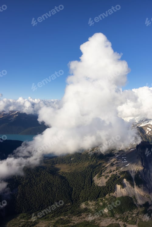 Preview: Aerial View from Airplane of Canadian Mountain Landscape