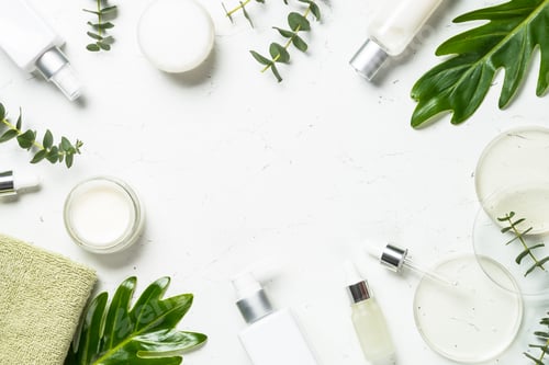 Preview: Eucalyptus cosmetic, spa product at white background.