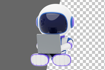 Preview: Astronaut Using a Laptop 3D Illustration