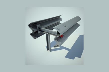 Preview: Triangular metal structure with bracket and motion indicator