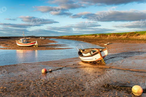 Preview: Boats on the river estuary at Burnham Overy Staithe