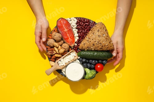 Preview: Different products, concept of grocery, ingredients for cooking