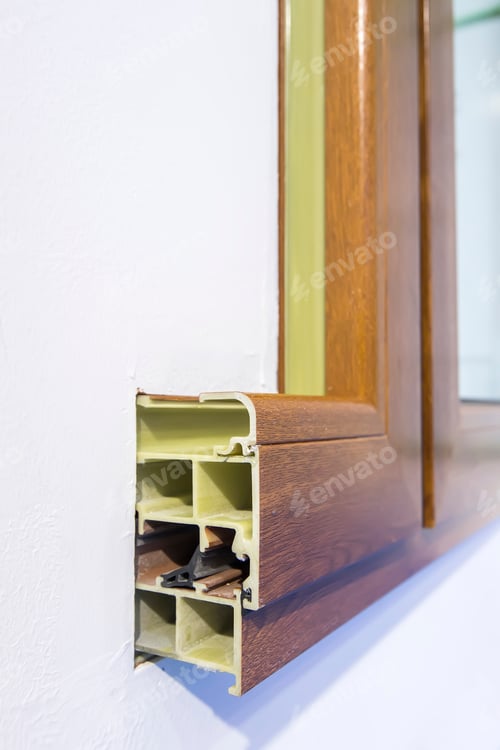 Preview: Cross Section Of Window Design Of Pvc Profiles For Window, Triple Glazing Cross Selection