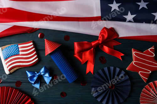 Preview: Composition for 4 july, Independence Day of USA, top view
