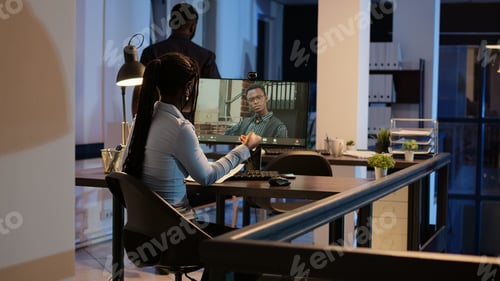 Preview: African american people meeting on online videoconference