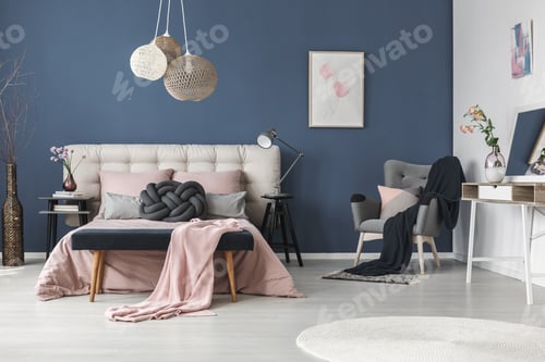 Preview: Black blanket on grey armchair