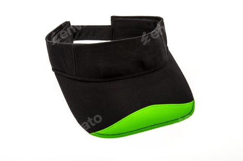 Preview: Junior Golf Visor, Black and Green on White background