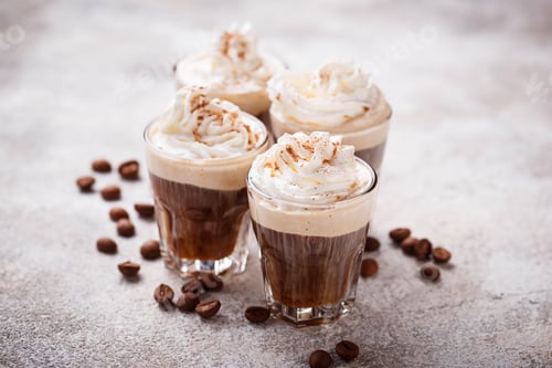 Preview: Coffee latte with whipped cream