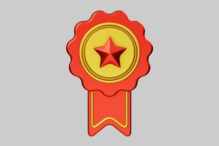 Preview: Red star rosette award