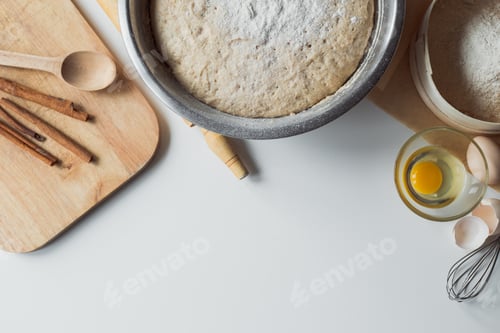 Preview: Bread dough rising in a bowl after proofing