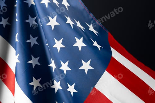 Preview: Beautifully waving star and striped American flag