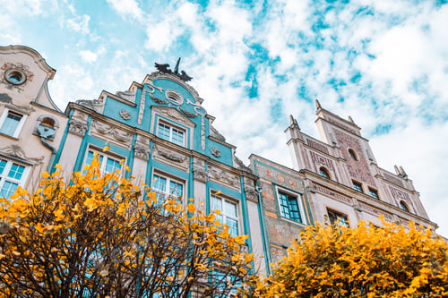 Preview: Beautiful and colorful old houses historical part of downtown. Autumn scenery of the old town