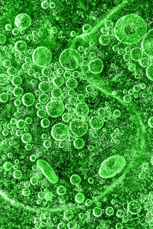 Preview: Colorful vertical green background or wallpaper with tiny microbes