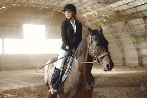 Preview: The rider in black form trains with the horse