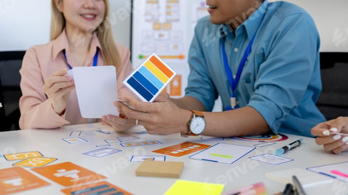 Preview: ux, ui, web and mobile app designers are discussing the look and feel of the website or app