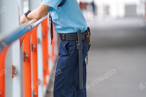 Preview: Security guard officers are checking the area