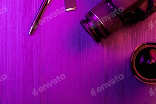 Preview: Camera, pen, fish eye lens and SD card.