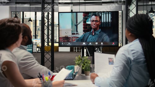 Preview: Recruiters conducting an online video interview with a candidate