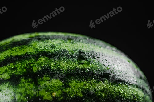 Preview: Fresh watermelons on table .