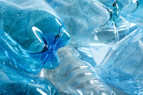 Preview: Many plastic bottles as background, closeup. Recycle concept