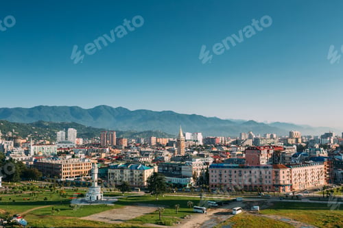Preview: Cityscape Of Georgian Resort Town Of Batumi. Different Colored H