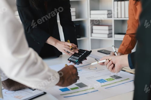 Preview: accountant working on finances, Financial accountant planner meeting business consultation introduct