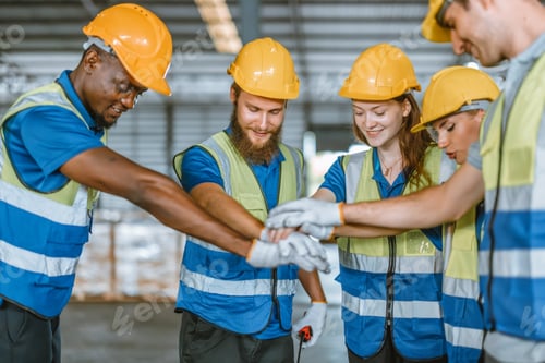 Preview: Diverse warehouse team create empowerment, confidence. Collaboration drives excellence in logistics