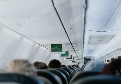Preview: View of the electronic display on an airplane.