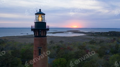 Preview: The last light fades over Whole Head Bay on the East Coast in North Carolina