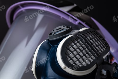 Preview: Face shield and medical face masks. Protection against coronavirus concept