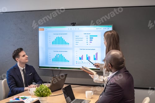 Preview: business team meeting with colleague diversity in office