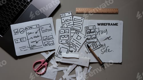 Preview: Work space, Website Design Wireframe.