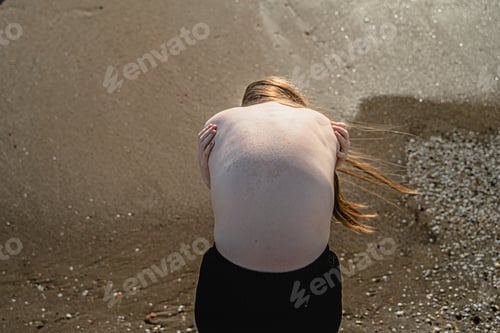 Preview: back covered with infection against the background of sand