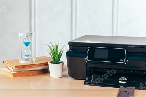 Preview: multi-function printer machine ready for printing, copy, scanning in office