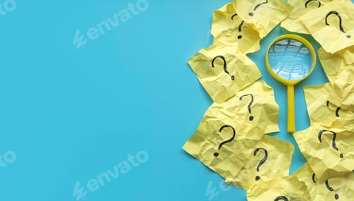 Preview: QnA or questions and answers concept.