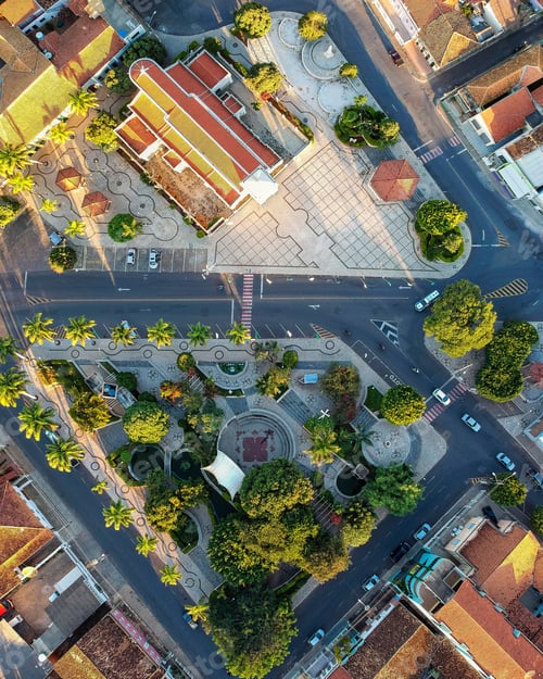 Preview: Aerial view of Cathedral Plaza at Caetite Bahia, Brazil