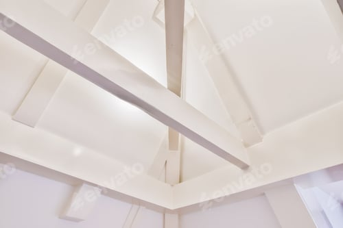 Preview: White ceiling design with beams