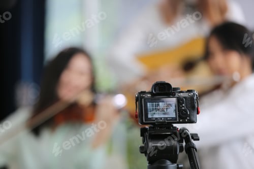 Preview: Camera Recording Two Musicians Playing String Instruments