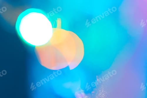 Preview: Abstract blue bokeh lights texture on black background