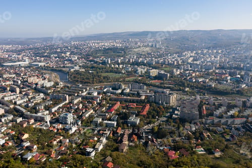 Preview: Aerial autumn view of Cluj Napoca city, Romania