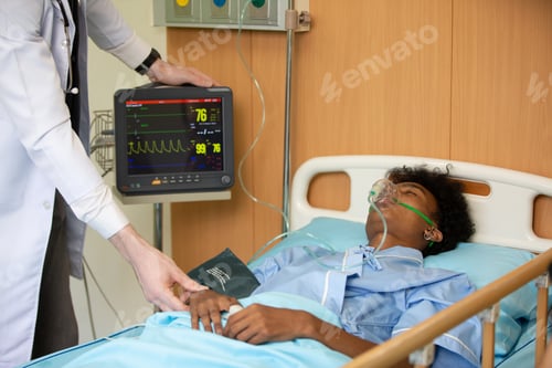 Preview: Doctor checking consultation with patient for checkup. work on healthcare paperwork