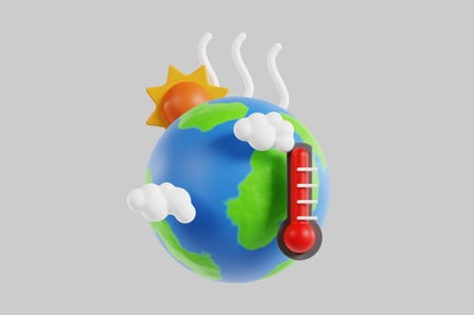 Preview: Global warming earth thermometer cartoon