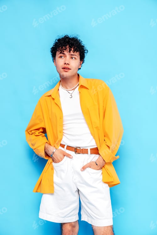 Preview: Attractive man with short curly hair hairstyle