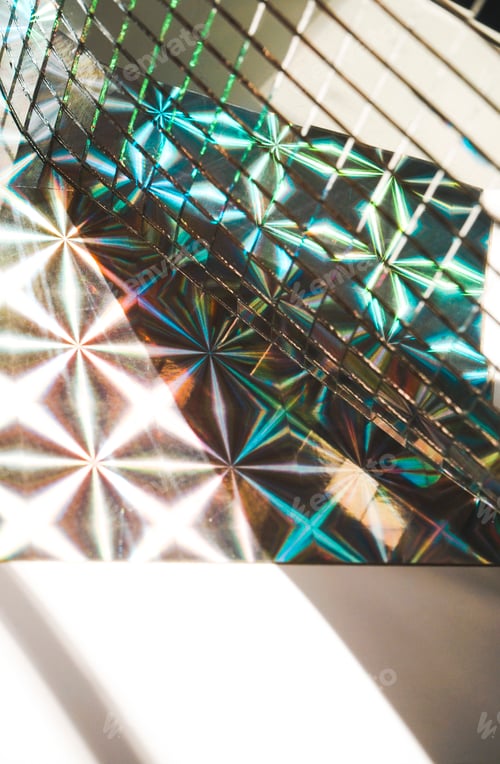 Preview: Background of mixed textures of mirror, abstract formas and white
