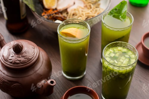 Preview: Drink tea match with orange in a restaurant