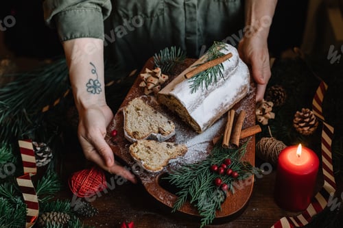 Preview: Homemade Christmas Stollen. Holiday sweet treats.