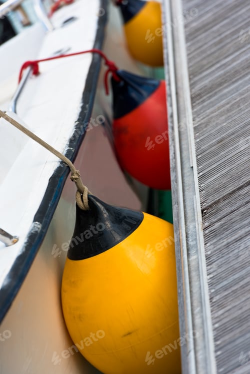 Preview: Sailboat Side Fenders CloseUp. Boat protection
